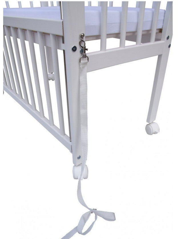 Biela postieľka so sťahovacím bokom k posteli Baby - borovica,  90 x 41 cm