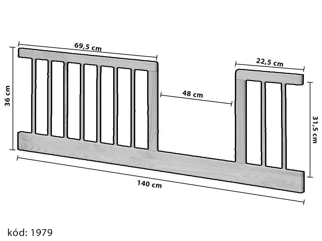 Zábrana k postieľke Domčo EKO - 140 cm