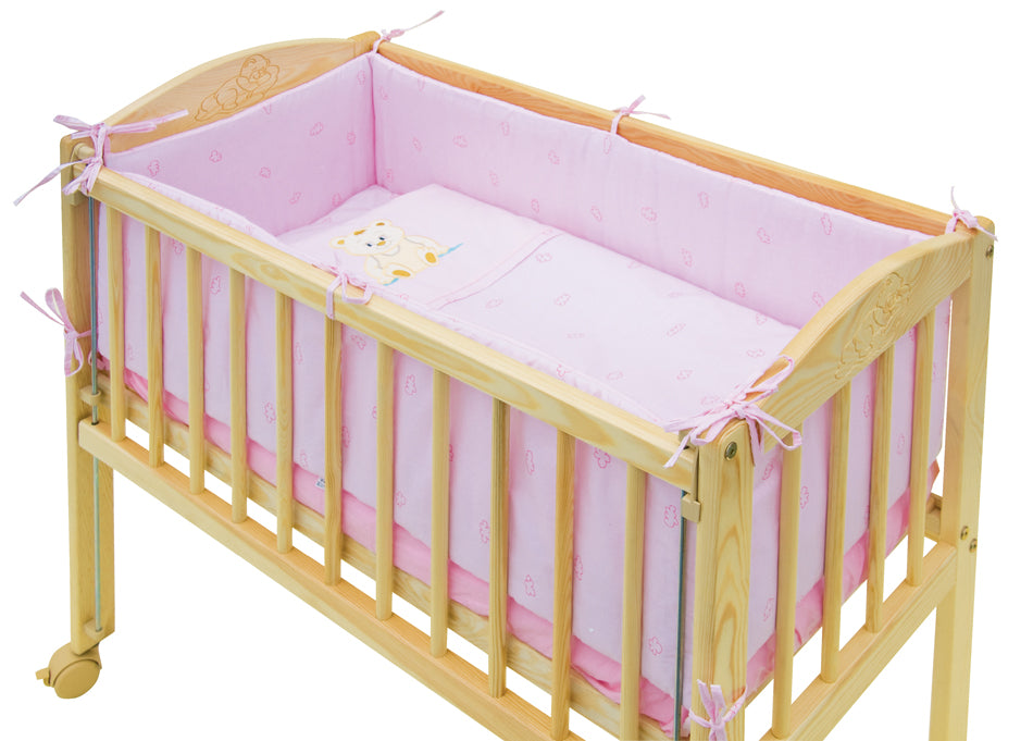 Súprava do postieľky Baby Medvedík 7-dielna - ružová
