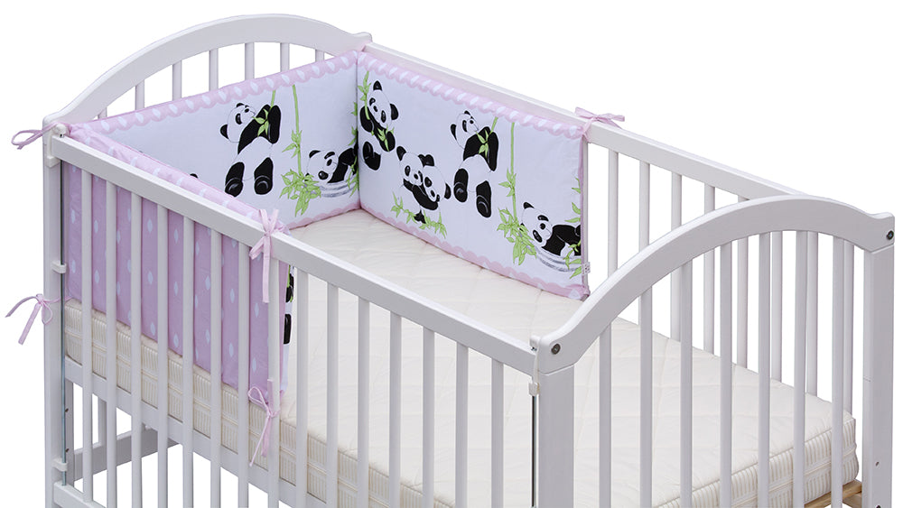 Mantinel do postieľky Panda - ružová