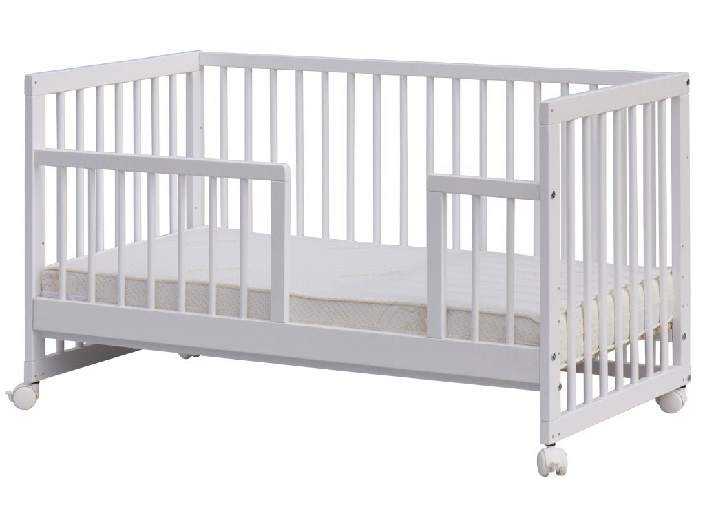 Detská postieľka s vyberateľnými priečkami Kombi - buk, 120 x 60 cm